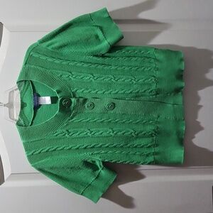 Kelly Green short sleeved shrug/cropped sweater from Classic Elements